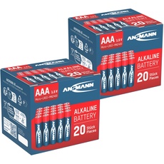 ANSMANN Alkaline Batterie Micro AAA / LR03 1.5V / Longlife Alkalibatterie Sparpaket in einer praktischen Vorratsbox / 40 Stück