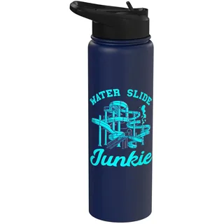Water Slide Junkie Waterslides Wasserrutsche Liebhaber Aqua Park Stainless Steel Insulated Water Bottle