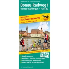 Radtourenkarte Donau-Radweg 01. Donaueschingen - Passau 1 : 50 000