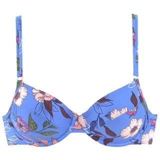 S.Oliver Bügel-Bikini-Top Damen blau-bedruckt Gr.36 Cup B