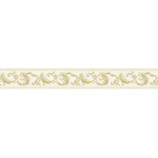 A.S. Création Borte selbstklebend Barock 5 m x 8 cm Gold-Weiß