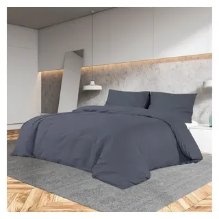 vidaXL Bettwäsche-Set Grau 240 x 220 cm