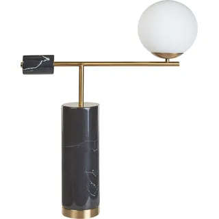 BELIANI Tischlampe Schwarz und Gold Metall 65 cm Marmorfuß Glasschirm Kugelform Langes Kabel mit Schalter Modern Schlaf- u. Wohnzimmer Ausstattung Deko - Schwarz, Gold