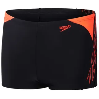 Speedo Hyperboom Splice Badehose Boxer - Black / Siren Red - 13-14 Jahre