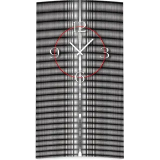 Abstrakt schwarz grau Designer Wanduhr modernes Wanduhren Design leise kein ticken dixtime 3D-0215 - Weiß