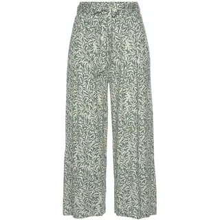 Beachtime Culotte mit Blätterdruck und Bindeband, luftig-leichte Sommerhose Beachtime bedruckt Gr.34