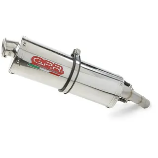 GPR EXHAUST SYSTEMS Trioval Slip On Schalldämpfer für Kawasaki KLR 650 88-05 Glossy Silver