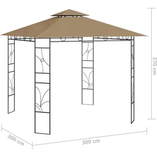 vidaXL Pavillon 3 x 3 m Grau