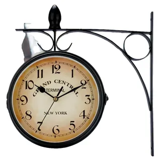 Doppelseitige Wanduhr, wasserdichtes Design, geräuschloser Betrieb, A