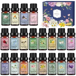Ätherische Öle Set, 20x10ml Ätherische Öle für Diffusor, Reines Duftöl Set für Massageseife, Seife, Duftkerzen, Aromatherapie, Kerzenherstellung- Kleine Geschenke für Frauen Weihnachten Geburtstag