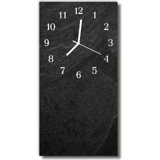 Tulup Glasuhr Wanduhr Küchenuhr Echt-Glas 30x60 Marmor Grau - Grau