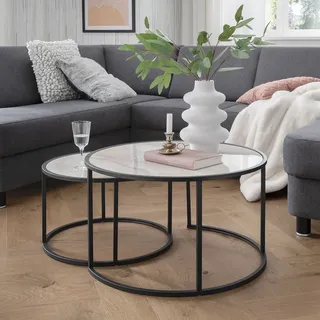 Concept Santos Couchtisch 2er-Set Glas - Metallgestell