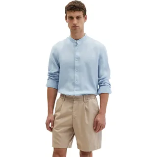 Marc OPolo Leinenhemd regular aus reinem Leinen, Stehkragenhemd, dusted blau
