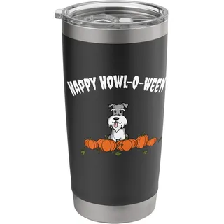 Funny Kids Halloween Howl-O-Ween Miniature Schnauzer Lover Doppelwandiger Edelstahl-Thermobecher