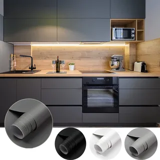 Cahomo 2 Rolle PVC Selbstklebende Klebefolie, 60 * 550cm Matt verdickte Küchenschrank Aufkleber Möbelfolie Wasserdicht Dekofolie Tapete Vinylfolie für Möbel Schrank Tische Wände Folie Tapete