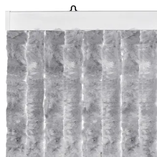 Türvohang Flauschvorhang viele Farben Größen Fliegen Insektenschutz Camping Wohnwagen - grau - 56 - 100 cm X 185 - 220 cm X 185 - 220 cm