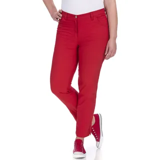 Chinohose KJBRAND "Betty Chino", Damen, Gr. 44, N-Gr, rot, Web, Obermaterial: 60% Baumwolle, 37% Polyamid, 3% Elasthan, bequem knöchellang, Hosen Chinohose, mit Komfortbund