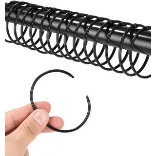 42 schwarze Edelstahl Duschvorhangringe 58mm runde Metallklemmen
