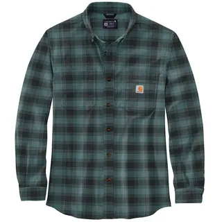 CARHARTT Herren Langarmhemd Flannel L,S Plaid Shirt, Farbe:sea Pine, Größe:2XL