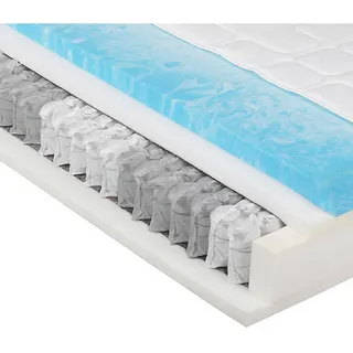 Xora Boxspringmatratze inkl. Topper , Weiß , Textil , H3 , 7-Zonen , Höhe ca. 23 cm , Füllung: Polyester , 140x200 cm , Made in Germany, Oeko-Tex® Standard 100 , Härtegradauswahl, Bezug abnehmbar/waschbar, Ober- und Unterseite versteppt, wendbar, für verstellbare Lattenroste geeignet, Tragegriffe, schadstoffgeprüft, alternative Größen erhältlich, Bezug rundum abnehmbar, nachhaltige Verpackung, Matratzenentfaltung in 48 Stunden , Schlafzimmer, Matratzen
