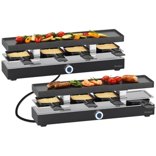 Trisa Electronics Raclette-Grill , Anthrazit , Kunststoff , 11x13.9x45.5 cm , RoHS , antihaftbeschichtete Raclette-Pfännchen, Ein/Aus-Schalter, regelbarer Thermostat, rutschfeste Füße , Kochgeschirr, Tischgrills & Fondues, Raclette-grills