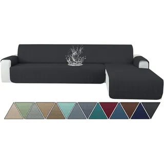 Ystyle Couch Überzug L Form 4 Sitzer, Schwarz | Sofa Cover L Shape Reversibel Universal, Sofabezug Ecksofa L Form Waschbar, Couchbezug L Form Kratzfester Für Katze Hund