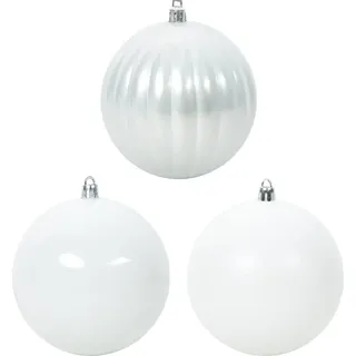 Weihnachtsbaumkugel Set XL 9 pcs Weiß Kunststoff - Weiß