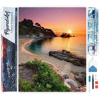 Figured'Art Diamond Painting 40x50cm Ganze Leinwand gerollt Strand und Sonnenuntergang 5D Bilder