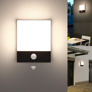 Lightsjoy 18W Außenleuchte mit Bewegungsmelder IP65 Außenlampe Wand Außenwandleuchte Modern Wandlampe Wasserdicht Außenbeleuchtung Alu für Außenbreich Outdoor Wall light Flur Treppenhuaus-Neutralweiß