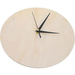 VALICLUD Holzwanduhrentafel wanduhr Basteluhrrohling unvollendete Basteluhr DIY Basteluhr unvollendetes rundes Zifferblatt Blanko-Uhren zum Basteln DIY-Rohling für eine Uhr Beige