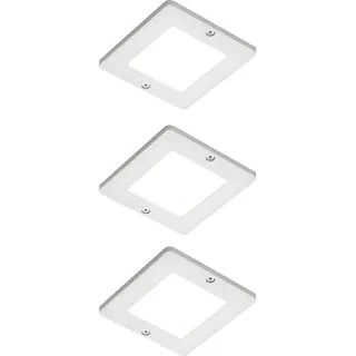 HKT Unterbauleuchten-Set , Alufarben, Edelstahlfarben , Metall, Kunststoff , 3-teilig , 8x8x0.5 cm , 3-fach schaltbar, mit Schalter , Küchen, Küchenausstattung