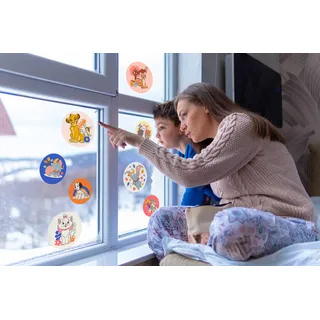 Fenstersticker - Better Together Bubbles - Größe 30 x 30 cm, 2 Bogen - Fensterbild, Kinderzimmer, Kinderzimmerfenster, Disney