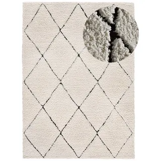 Atticgo Hochflorteppich Creme Atesa 200/290 cm , Textil , Uni , Rechteckig , 200x290 cm , Oeko-Tex® Standard 100 , antistatisch, für Fußbodenheizung geeignet, leicht zusammenrollbar , Teppiche und Böden, Teppiche, Hochflorteppiche & Shaggys