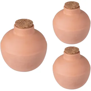 Relaxdays Ollas, 3er Set, 800 ml, Ton, wurzelnahe Bewässerung, terrakotta | Hochbeet & Gewächshaus, weniger Wasserverlust