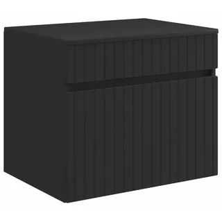 vidaXL Wandmontierter Badezimmerschrank Schwarz 59 x 44,5 x 50 cm - Schwarz