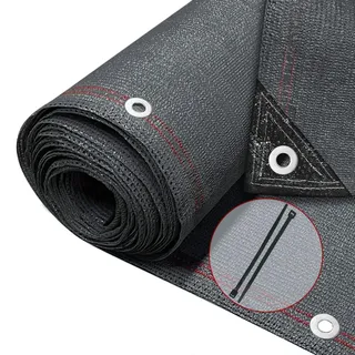 VOUNOT® Zaunblende 1.8×10m, Sichtschutz Zaun 230 g/m2 HDPE Schattiernetz, Windschutz UV-resistent Reißfest, 95% Beschattungsgrad, mit Löcher und Kabelbinder, Anthrazit