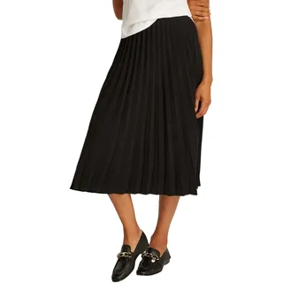 Tommy Hilfiger Damen Rock Fluid Pleated Pull On Midi Faltenrock, Schwarz (Black), 40