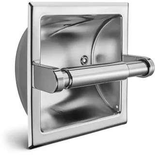 JunSun Toilettenpapierhalter aus gebürstetem Nickel für Toilettenpapier-Rollenhalter aus Edelstahl – rückseitige Montagehalterung im Lieferumfang enthalten 6.1" W x 6.1" D x 3.58" H poliertes Chrom