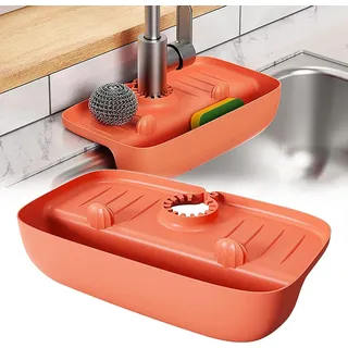 Abtropfmatte Spritzwassergeschütztes Abtropfgestell für Wasserhähne, Silikon-Spülbecken-Organizer, Waschbecken-Wasserauffang-Pad