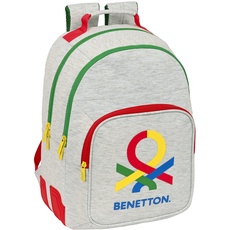 Bild von Safta Benetton Pop Doppel-Rucksack, grau, Estándar, Casual