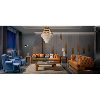 Sofagarnitur Ledersofa Couch Garnituren Design Modern Sofa 3+3+1+1 Sitzer Sofas