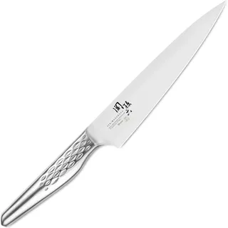 KAI Seki Magoroku Shoso Officemesser 9 cm Klingenlänge - 5CR15MoV Edelstahl 56 (±1) HRC - konvexer Anschliff - 18-8 Edelstahl Griff mit Rautenmuster - Universalmesser - Made in Japan