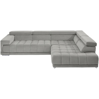 Beldomo Speed Ecksofa , Silberfarben, Hellgrau , Textil , Ottomane rechts, L-Form , 326x222 cm , Goldenes M , Typenauswahl, Stoffauswahl, seitenverkehrt erhältlich, Hocker erhältlich , Wohnzimmer, Sofas & Couches, Wohnlandschaften, Ecksofas