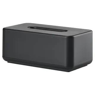 Zone Denmark Ume Taschentuchbox – Nachfüllbare Kosmetiktucher Box für Bad, Küche und Flur – Tissuebox aus Kunststoff – 25,6 x 14 x 10,7 cm – Schwarz