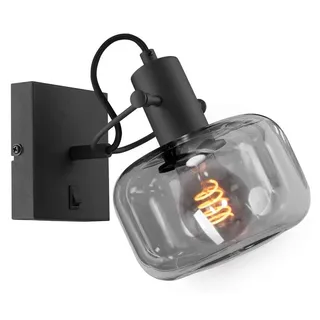 Wandleuchte - schwarz - Glaslic - glas metall - designlampe - E27 - 3864ZW - Steinhauer - Schwarz