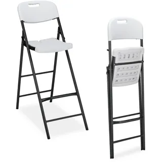 Relaxdays 2xBARHOCKER , Kunststoff, Metall , 44.5x118x82 cm , Esszimmer, Barmöbel, Barhocker