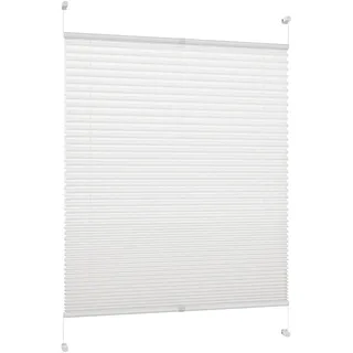 DécoProfi Plissee PL01065220 weiß, 65 cm x 220 cm, mit Klemmträger/Klemmfix/ohne Bohren