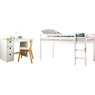 OTTO home »Alpi« weiß, Schlafzimmermöbel-Sets, Jugendzimmer-Set, Hochbett und Schreibtisch mit Stauraum, perfekt für kleine Räume,