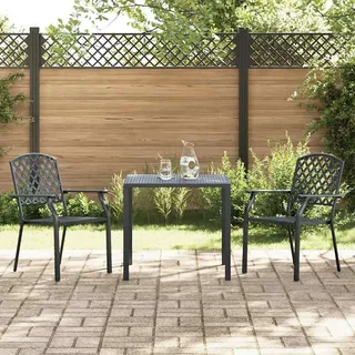 vidaXL Stapelbare Gartenstühle 2 Stk. Stahl Anthrazit - Grau