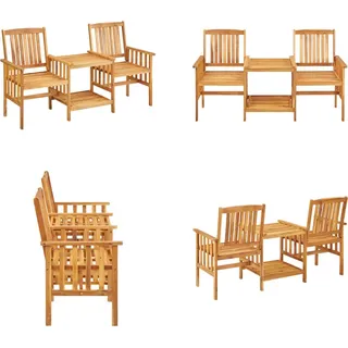 vidaXL Gartenstühle mit Teetisch 159 x 61 x 92 cm Massivholz Akazie - Bistro-Set - Bistro-Sets - Stühle Mit Teetisch - Stühle Mit Teetischen - Braun
